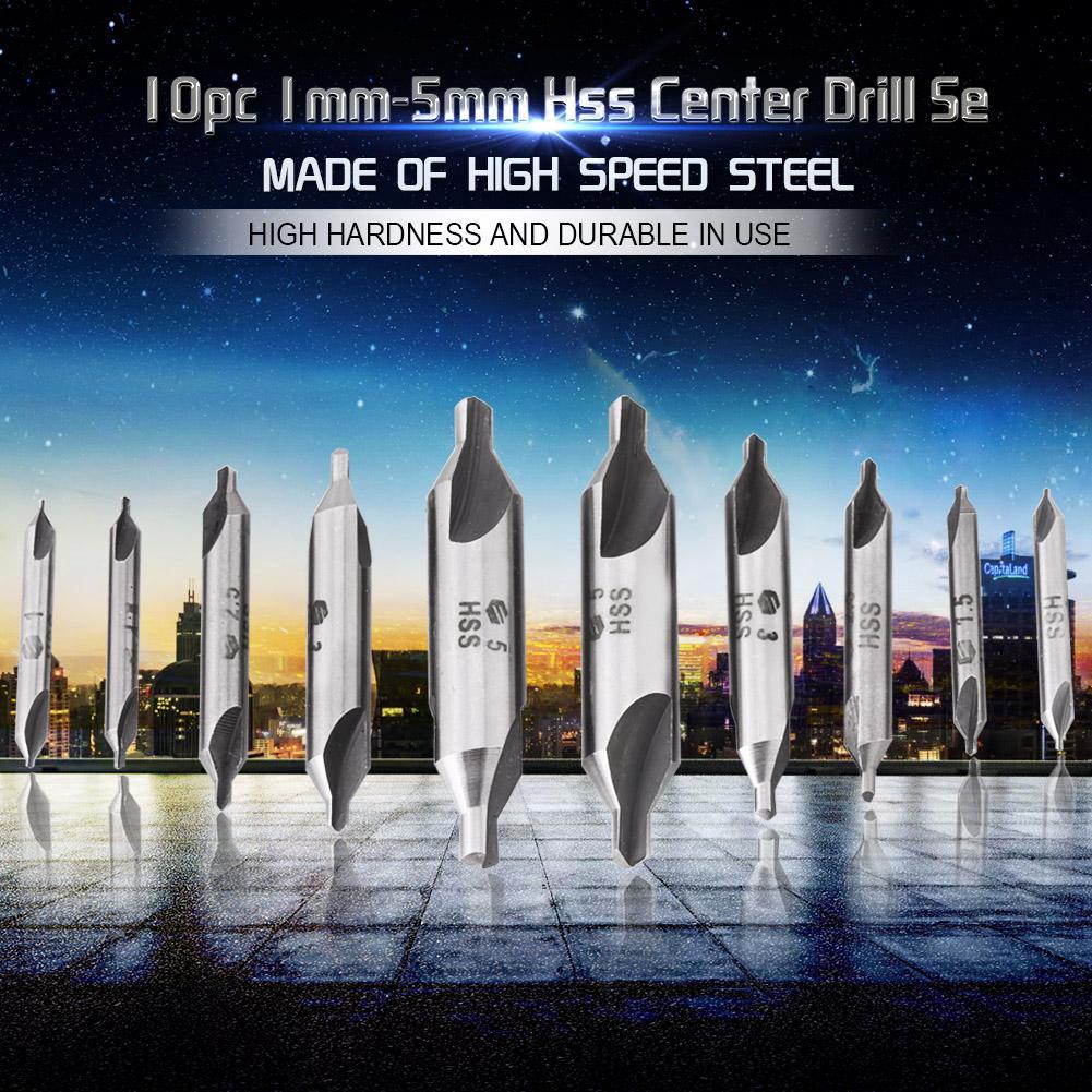[Ready Stock] ดอกนำศูนย์ 1มม. - 5มม. HSS Center Drill 60° 10ชิ้น
