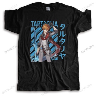 Tartaglia Genshin Impact เสื้อยืดลําลอง ผ้าฝ้าย แขนสั้น คอกลม พิมพ์ลายอนิเมะ Game Novelty สไตล์ฮาราจูกุ สําหรับผู้ชาย 4X