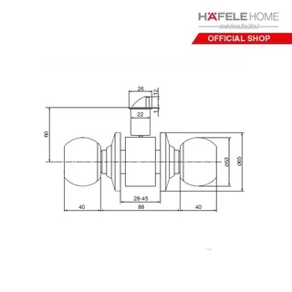 HAFELE ลูกบิดประตูสแตนเลสตีล สำหรับประตูทางผ่าน / Passage