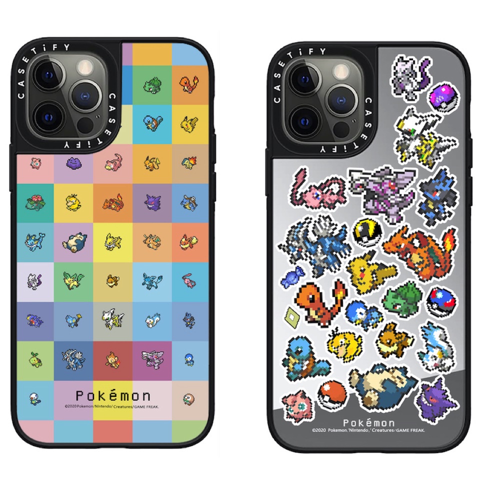 Pixel Pokemon Mirror Casetify เคสโทรศัพท์สําหรับ iPhone 16 15 14 13 12 11 Pro Max Plus, ฝาครอบป้องกันแบบแข็ง