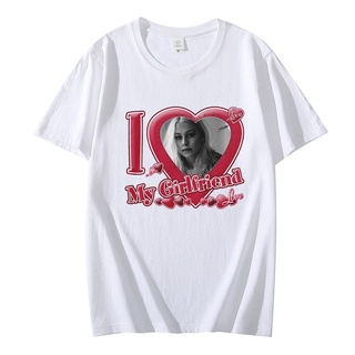 เสื้อแฟชั่นผญ sexy เสื้อขาว เสื้อยืด ผ้าฝ้าย 100% พิมพ์ลาย Phoebe Bridgers Face Artwork 45952 Tee