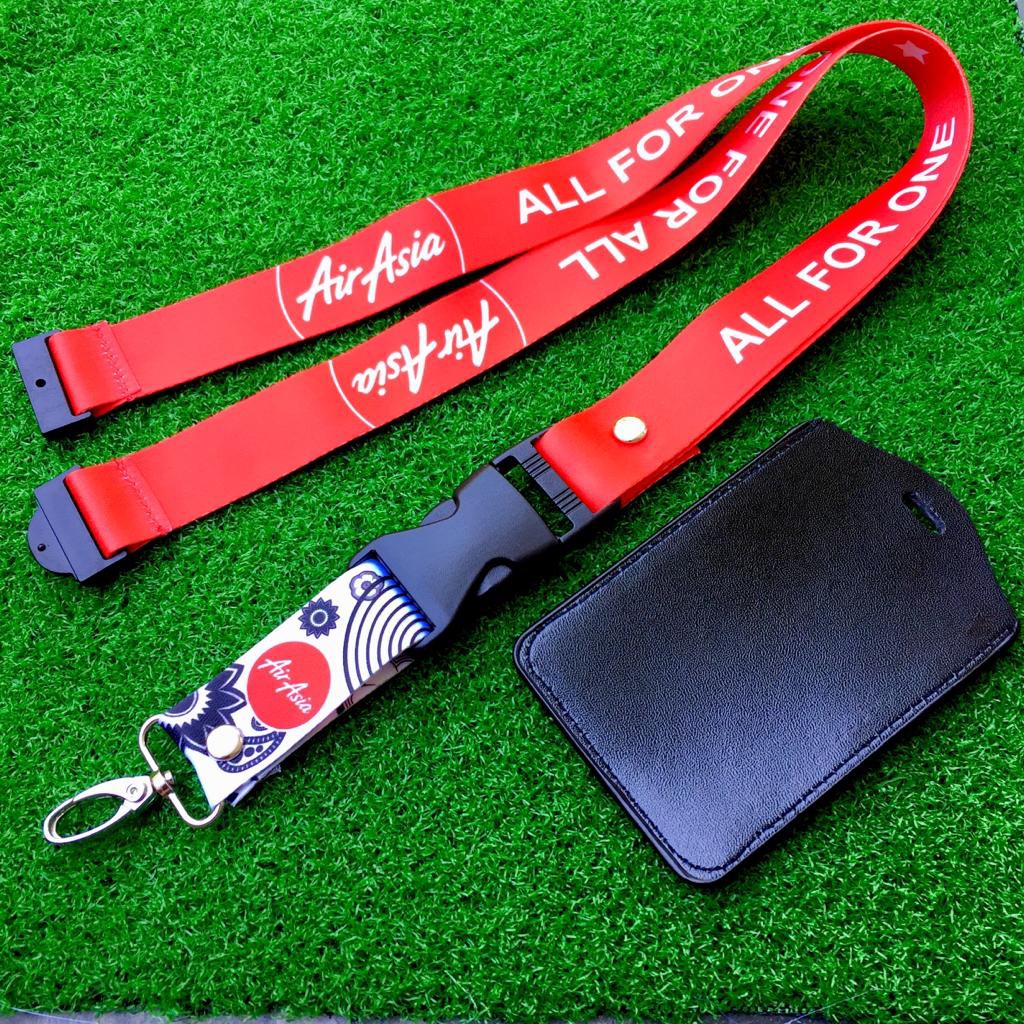 เชือกเส้นเล็ก AirAsia อย่างเป็นทางการของ PREMIUM ฟรี ID HOLDER