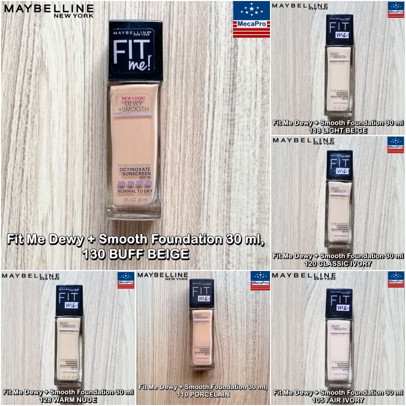 Fit Me Dewy + Smooth Foundation 30 ml ดิวอี้ + สมูท รองพื้น เหมาะสำหรับผิวธรรมดาถึง