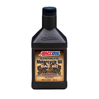AMSOILน้ำมันเครื่อง Harley Synthetic V-Twin SAE60  Motorcycle Oil 4QUART แถมฟรี Gasoline Stabilizer
