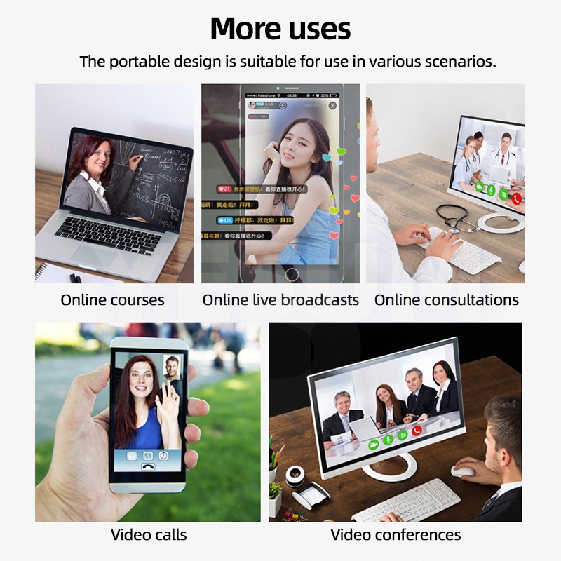 【24H SHIPS】Online class 4K FHD 1080P Webcam for pc 360° rotation pc camera built-in microphone for Computer PC Laptop Ta #8