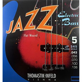 สายเบส 5 สาย Thomastik Infeld JF345 Nickel Flatwound 5 String Long Scale 45-136 สายกีต้าร์เบส