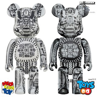 Be@rbrick HR Giger X Soroyama White Chrome &amp; Black Chrome Set 1000%