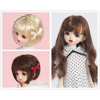 【bjd Wig】วิกผมตุ๊กตา 1/6 &amp; 1/4 ผ้าไหมนิ่ม อุณหภูมิต่ํา นุ่มพิเศษ 22