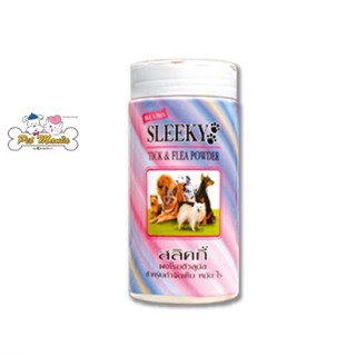 SLEEKY Flea &amp; Tick Powder แป้งกำจัดเห็บหมัด ไร สำหรับสุนัข 150กรัม