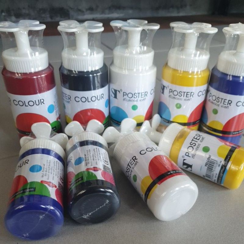 สีโปสเตอร์ เอสที Poster colour St ขนาด 120ml. และ 240ml.