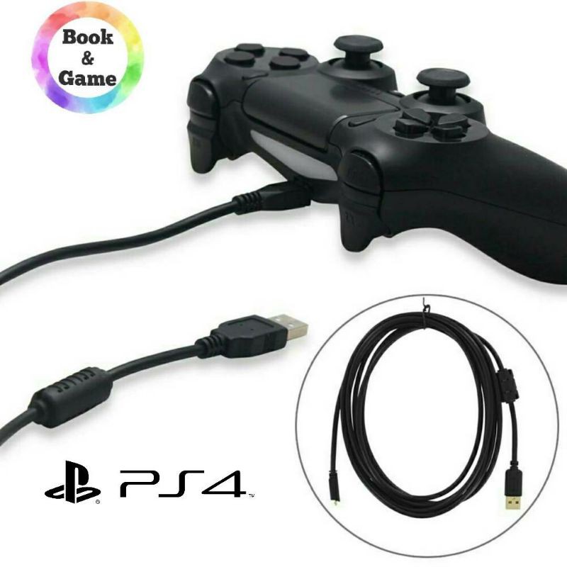 (300cm.) สายชาร์จจอย PS4 เชื่อมต่อเล่นได้ คุณภาพดี ยาวถึง 3 เมตร ส่งเร็ว ส่งจากกทม. Charging Cable For PS4 Controller