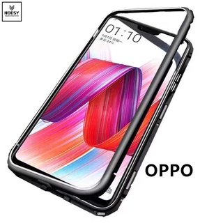 CASE OPPO เคสประกบ กันกระแทก (กระจกด้านหลัง) ประกบแม่เหล็ก กระจกใส OPPO A1K A3S A5S RENO2F RENO