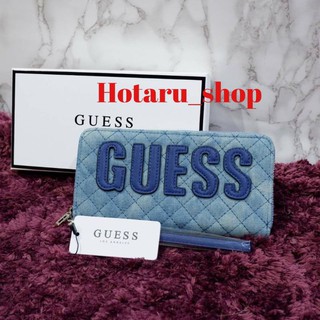 กระเป๋าสตางค์ Guess ใบยาว ด้านหน้าติดโลหะโลโก้แบรนด์ หนังดีงามมาก เปิดมาด้านในมีช่องใหญ่3ช่อง