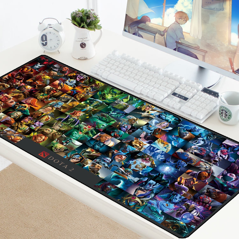 Dota 2 แผ่นรองเมาส์เล่นเกม DOTA LOGO XL ขนาดใหญ่ ล็อคขอบยาง แล็ปท็อป DOTA2 คอมพิวเตอร์ เกมเมอร์ เล่น
