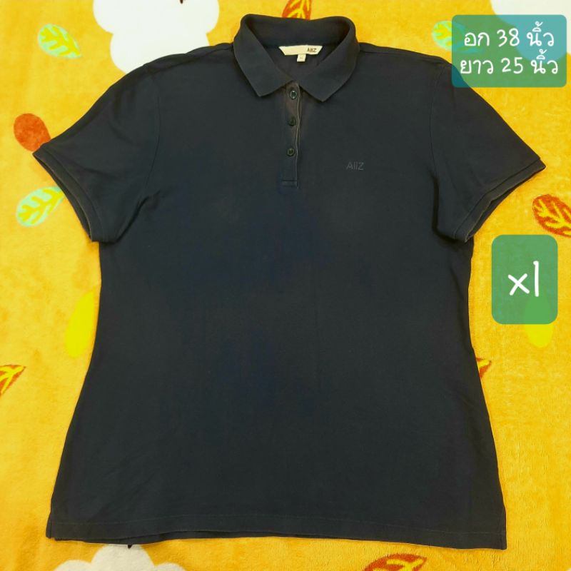 เสื้อโปโล allz มือสอง อก 38 นิ้ว(XL) สีเทา