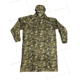 เสื้อกันฝนลายทหาร ใส่คลุมกันฝน สะท้อนแสงแขนยาว คละสี พร้อมถุงใส่เสื้อ พร้อมส่ง