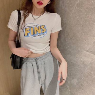 Triple A💕 Crop top Women Short-sleeved T-shirt 2021 summer new all-match printed letter bottoming shirt