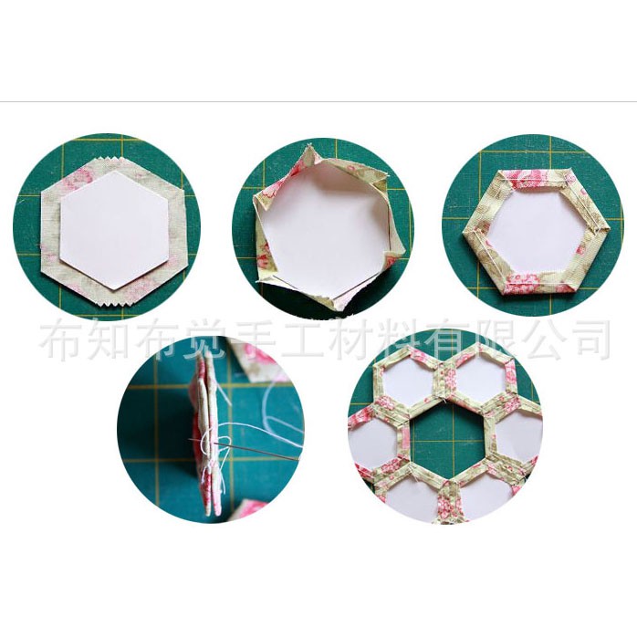 เทมเพลทกระดาษ หกเหลี่ยม hexagon 100 แผ่น / แพ็ค (ความหนา 100 แกรม)