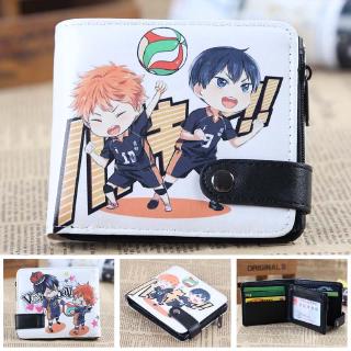 Anime Haikyuu Synthetic Leather Short Wallet Hinata Shoyo Mens Cards Coin Purse