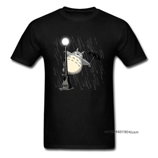 เสื้อยืดพิมพ์ลายprintingเสื้อยืดผ้าฝ้าย คอกลม พิมพ์ลาย Just Singing In The Rain Totoro แฟชั่นฤดูร้อน สําหรับผู้ชายS-4XL