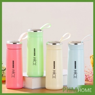 กระบอกน้ำ ลาย NICE ขนาด 400 ml กระบอกน้ำสีน่ารัก กระบอกน้ำมีหูหิ้ว glass cup