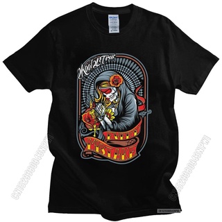 เสื้อยืดผู้ เสื้อยืดผ้าฝ้าย 100% พิมพ์ลาย Gothic Mexican Santa Muerte สไตล์ฮิปฮอป สําหรับผู้ชาย LHZY S-5XL