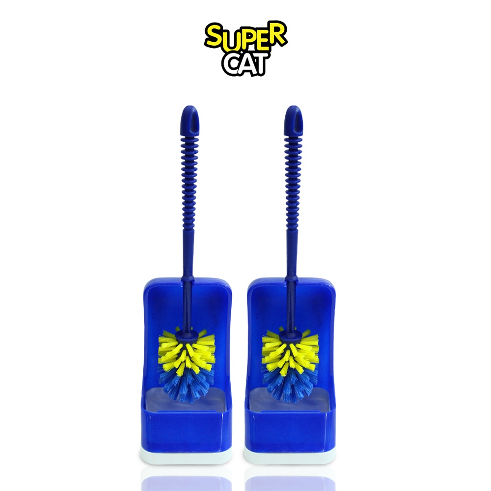 [8426] แปรงขัดโถส้วม รุ่นซอกแซก (แพ็คคู่) SUPERCAT ขนแปรงแข็งแรง พร้อมที่ใส่แปรง เข้าถึงมุมโค้ง