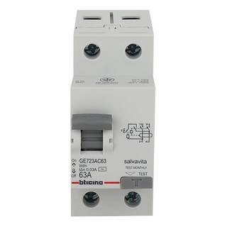 เบรกเกอร์ เบรกเกอร์ RCD B-TICINO 63A 2P เบรกเกอร์และตู้ไฟ งานระบบไฟฟ้า RESIDUAL CURRENT DEVICE (RCD) B-TICINO 63A 2P