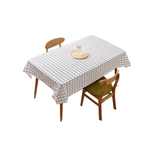 ผ้าปูโต๊ะมินิมอล ผ้าคลุมโต๊ะ ผ้าปูโต๊ะลายตาราง กันน้ำ ผ้าคลุมโต๊ะอาหาร Table cloth สี่เหลี่ยมผืนผ้า กันน้ำและน้ำมัน