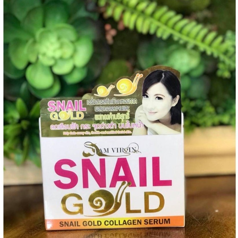 Siam virgin Snail gold collagen serum เซรั่มสารสกัดเมือกหอยทากผสมคอลลาเจนและผงทองคำบริสุทธิ์ 50g