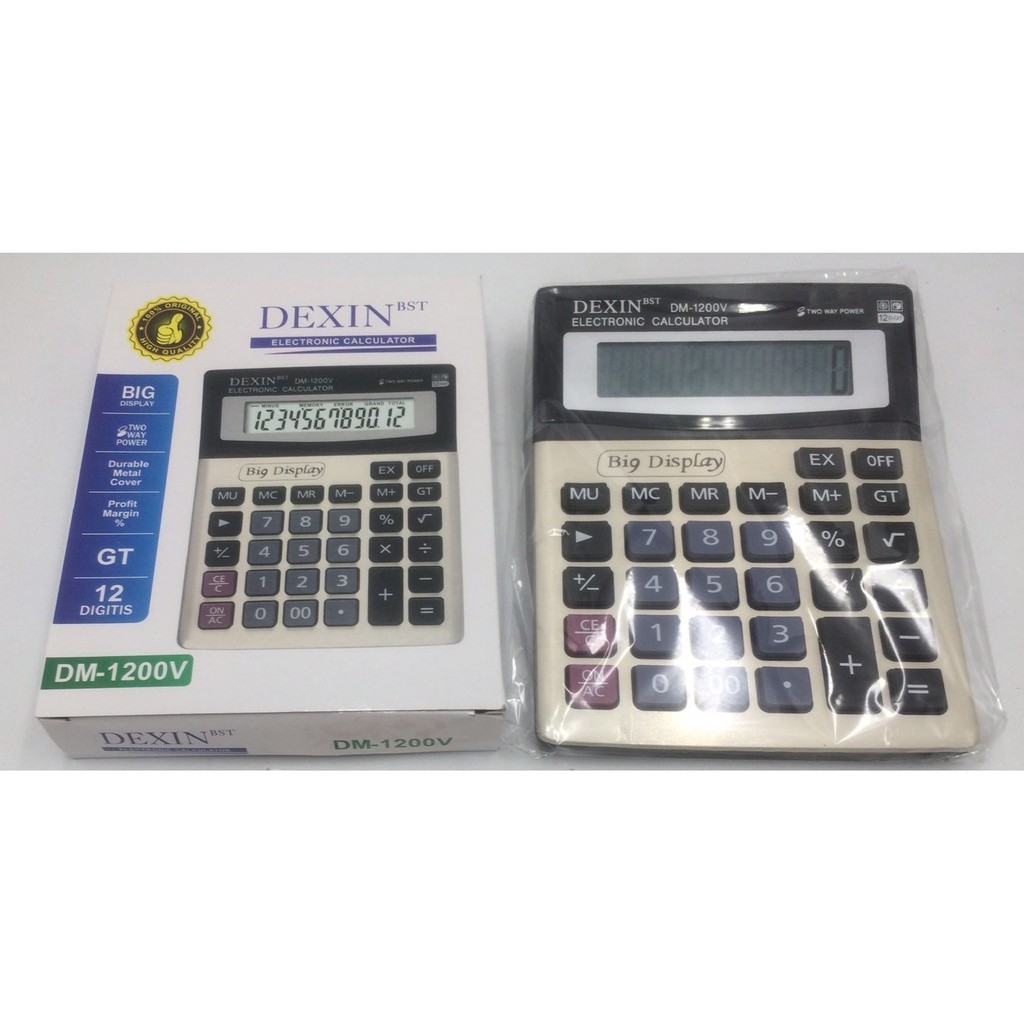 เครื่องคิดเลขใหญ่ DEXIN DM-1200V หน้าจอขนาดใหญ่ สําหรับโรงเรียน และสํานักงาน