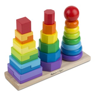 บล๊อกหยอด 3 เสา Melissa &amp; Doug Geometric Stacker