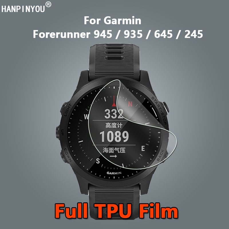 1/3/5/10 Pcs For Garmin Forerunner 158 945 935 645 245 45 Music Sport Smart GPS Watch Ultra Thin Clear Full Cover Slim Soft TPU Repairable Hydrogel Film Anti-Scratch Screen Protector -Not Tempered Glass