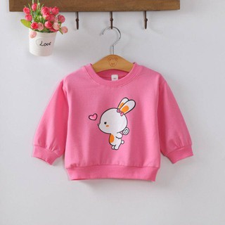 🐰พร้อมส่ง🐰 เสื้อแขนยาว เด็กผู้หญิง ลายกระต่าย เหมาะสำหรับเด็กอายุประมาณ1-5ขวบ ผ้านิ่มหนากำลังพอดี สีสันสวยงาม