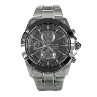 Seiko Lord Chronograph Mens Watch Black Dial Stainless SteelSNDE69P1