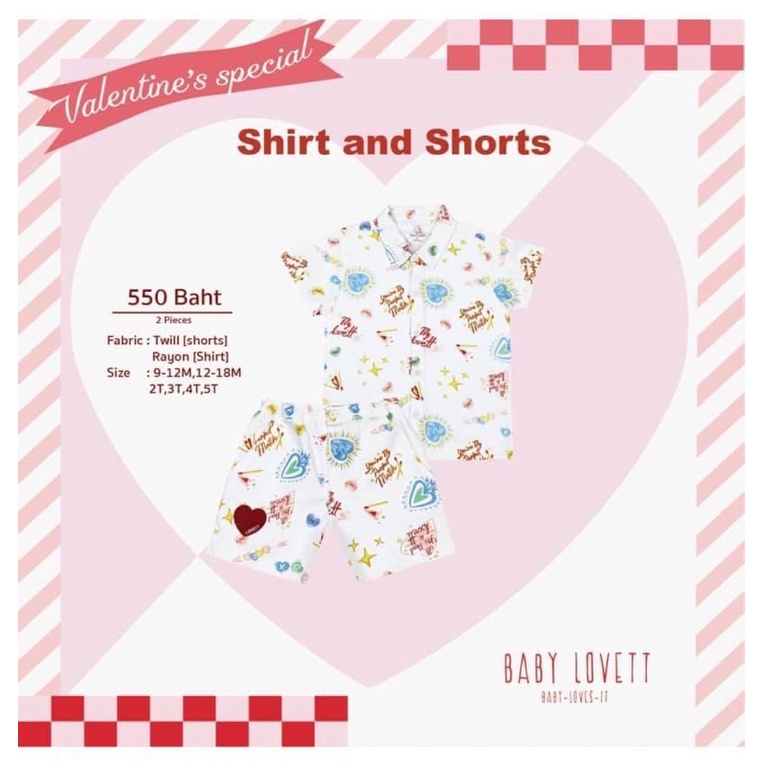 babylovett Valentine's special 06 - Shirt and Shorts size12-18 🚗รอของ🚗