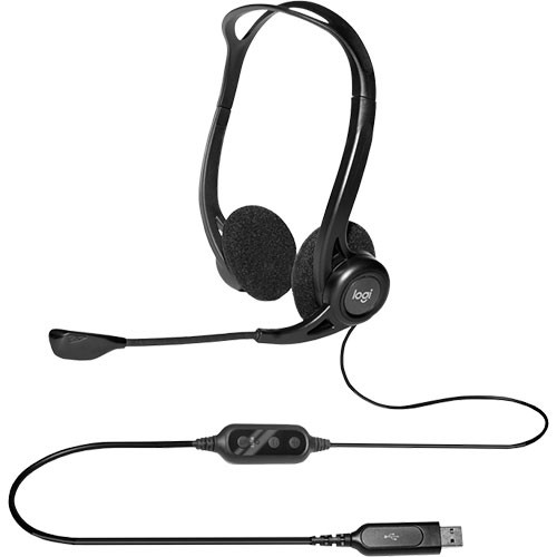 Logitech H370 USB Headset with Noise-Cancelling Microphone Black (981-000710)