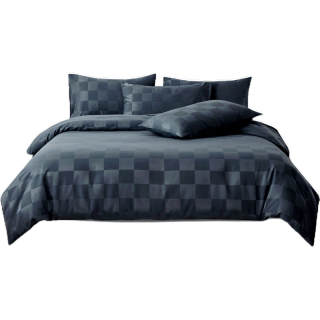ibed ชุดผ้าปูที่นอนครบเซ็ท Softex Satin (ลายตาราง) Mallard Blue 3.5 ฟุต,5 ฟุต,6 ฟุต - CHECKERD COLLECTION
