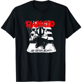 แขนสั้นcrew neckเสื้อยืด พิมพ์ลายหมาป่า Rancid Official Merchandise And OutS-XXXXL