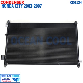 แผงแอร์ ฮอนด้า ซิตี้ ปี 2002 - 2007 CD0134 CONDENSER FOR HONDA CITY ZX แผงคอยล์ร้อน คอยล์ร้อน รังผึ้งแอร์ แมลงสาบ