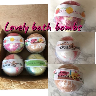 lovely bath bombsฟองเยอะมาก ขนาด 120 กรัม  4 ลูก ขายยกกล่องค่ะ