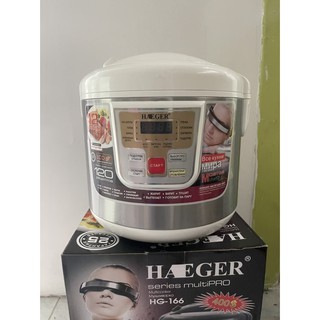 หม้อหุงข้าว HAEGER SERIES MULTIPRO HG-166 ขนาด 2.0 ลิตร สีขาว สีดำ หม้อหุงต้ม หุงข้าวได้ ทำกับข้าวได้