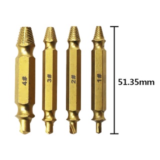 ชุดเครื่องมือถอดสกรูหัก HSS แบบสองด้าน 4 ชิ้น