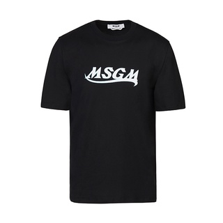 เสื้อยืดผ้าฝ้ายพิมพ์ลาย Msgm เสื้อยืด คอกลม แขนสั้น พิมพ์ลายโลโก้ แฟชั่นสําหรับผู้ชาย 3040MM169