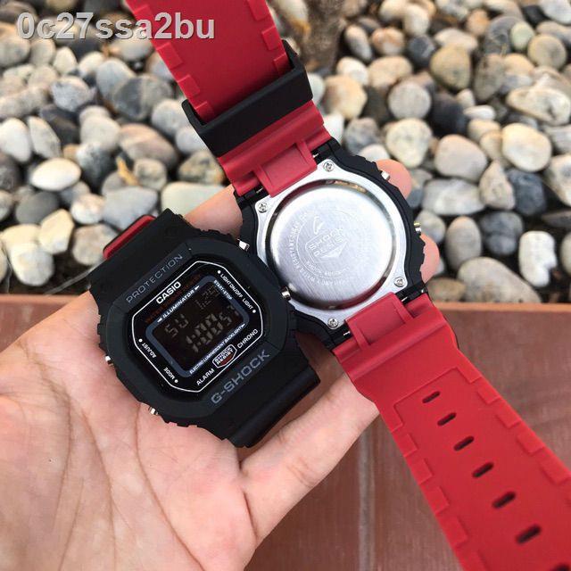 ❏❒∋นาฬิกา Casio รุ่นทูโทนเเดงดำ DW-5600HR-1DR ตั้งเวลาให้ ฟรี กล่องใส่นาฬิกา ใสไดด้ทุกเพศทุกวัย