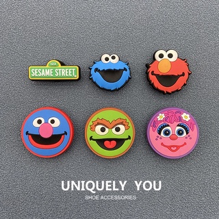 จี้หัวเข็มขัด รูป Sesame Street อุปกรณ์เสริม สําหรับตกแต่งรองเท้า Crocs jibbitz