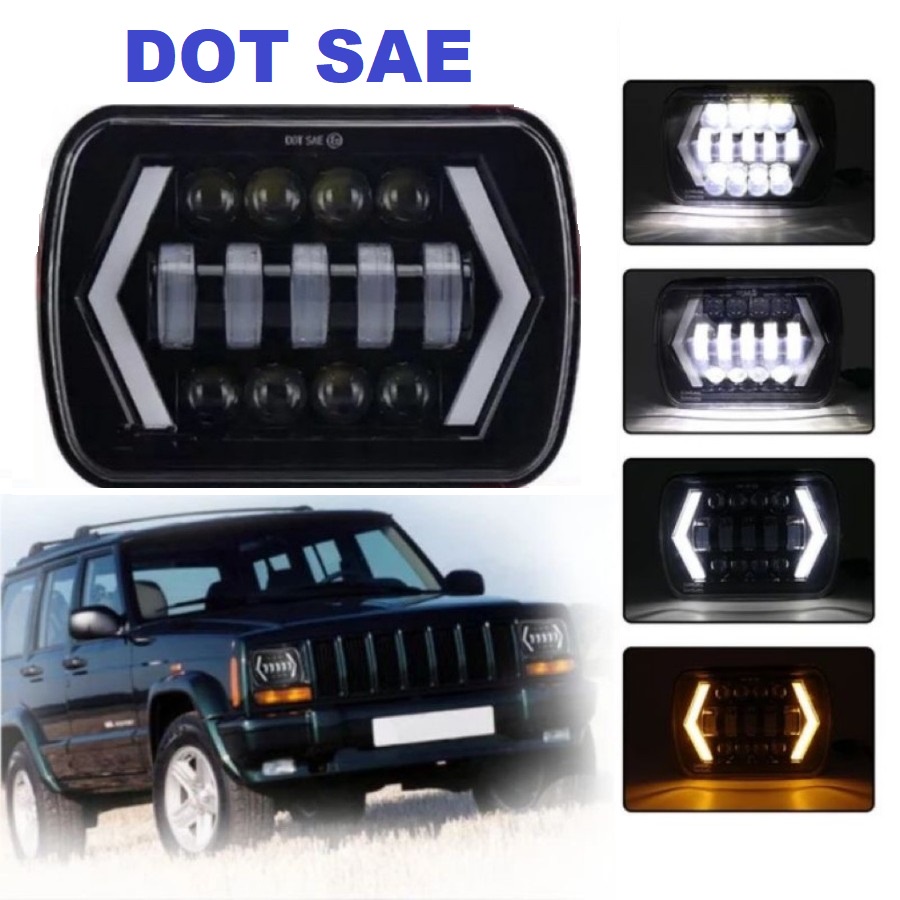 MATA DOT SAE 13 LED ไฟหน้า 7 นิ้ว Square Eye รถจักรยานยนต์รถ 70 วัตต์ 70W Pick Up Daymaker 7K1