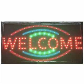 ป้ายไฟLED WELCOME นาด50*26 ซม. อักษร ตกแต่งหน้าร้าน LED SIGN ข้อความ Y W-19