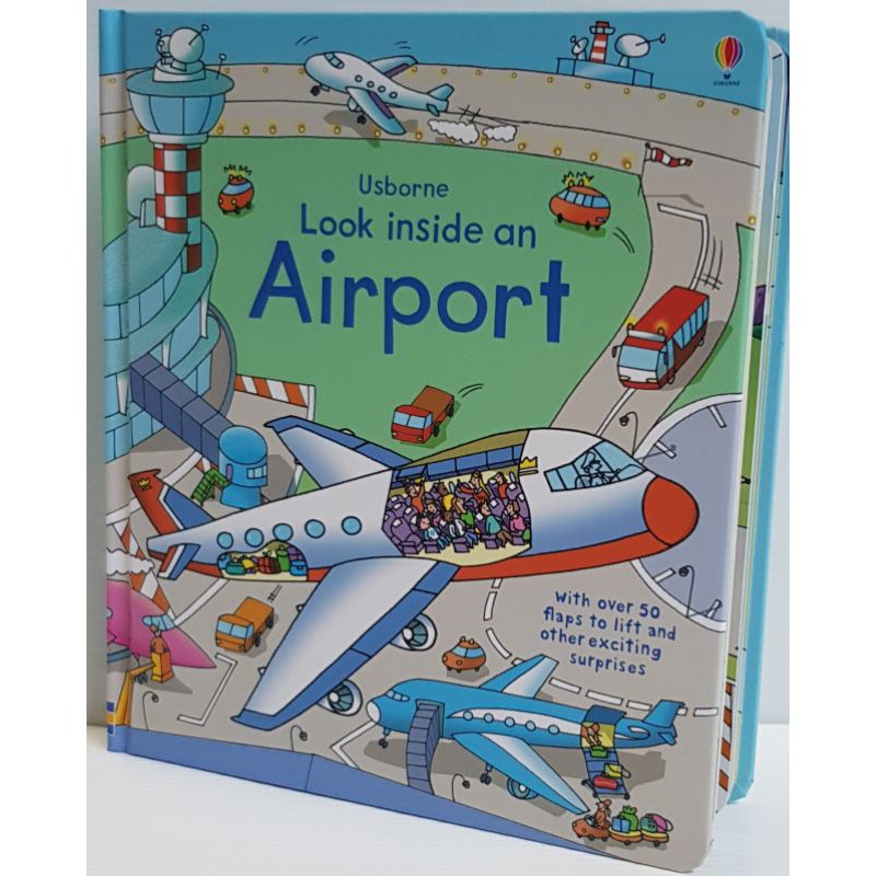 Look Inside an Airport ของแท้ นำเข้าจากประเทศอังกฤษ เหมาะสำหรับ 4 ขวบ+  Board book กระดาษแข็งทุกหน้า with flaps