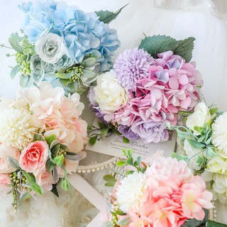 ผ้าไหมประดิษฐ์ดอกกุหลาบ DIY ของตกแต่งบ้านงานแต่งงานของขวัญวันแม่Silk Peony Artificial Flowers